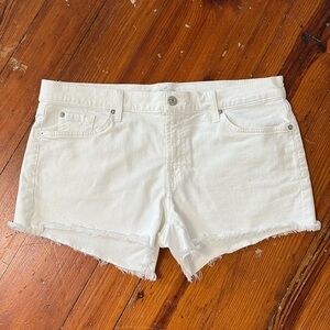 7 For All Mankind Denim Shorts White Jeans size 32